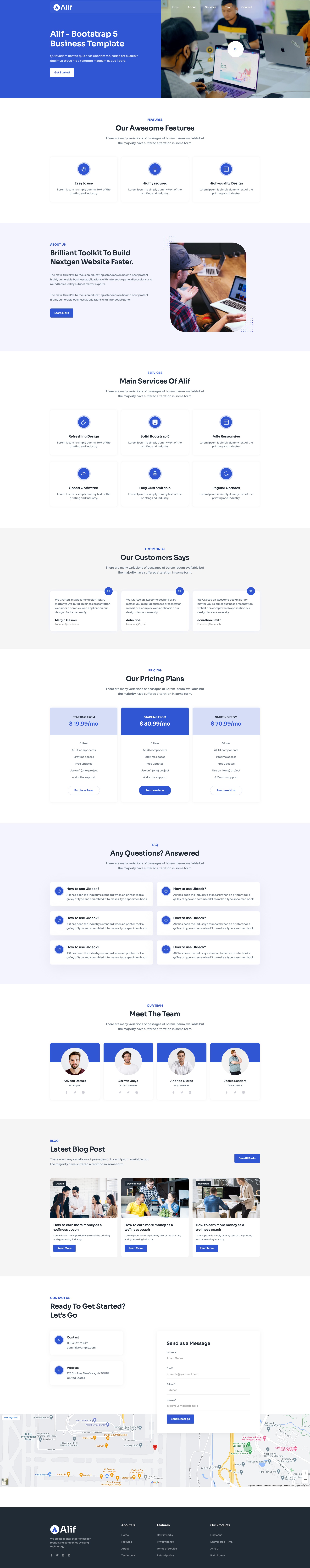 Alif - Free Business HTML template