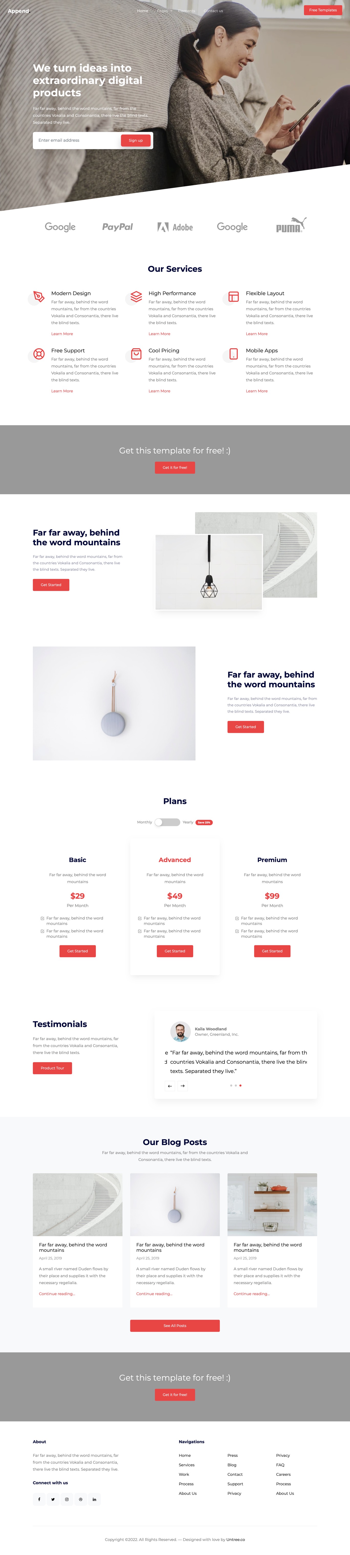 Append Free HTML template