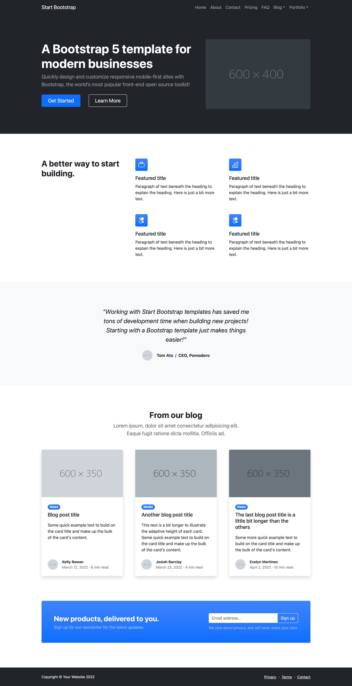 Bootstrap 5 Starter Free HTML template
