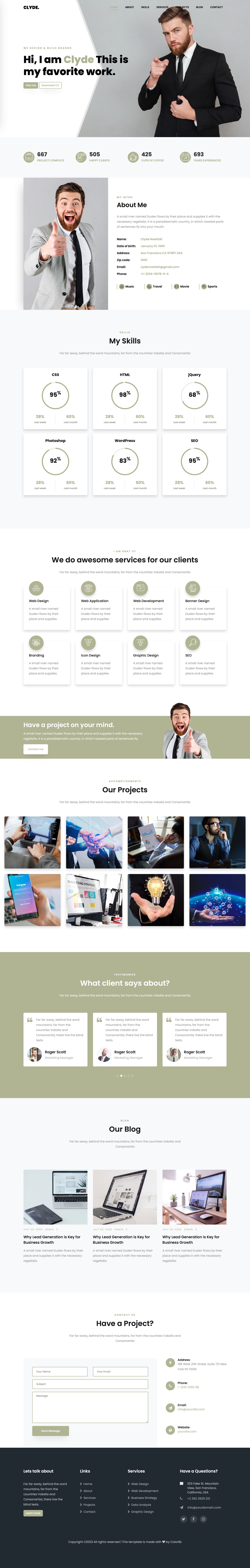 Clyde Free HTML template
