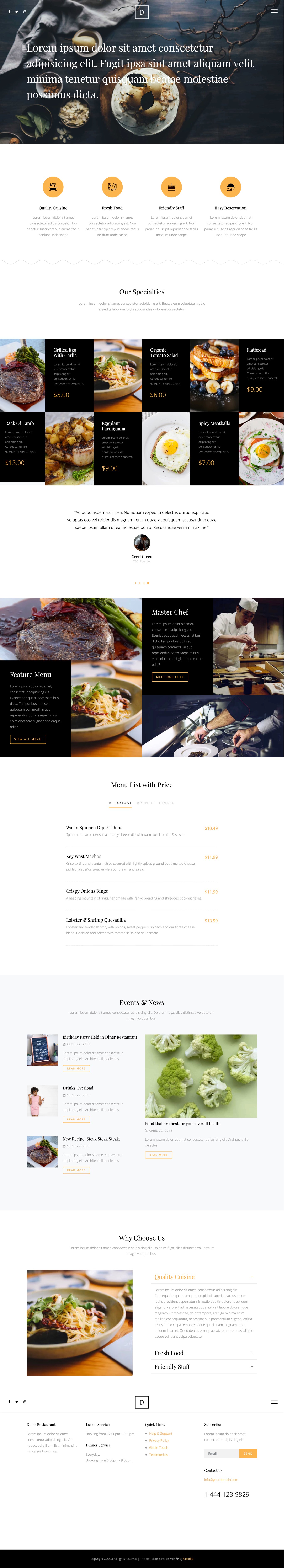 Diner Free HTML template