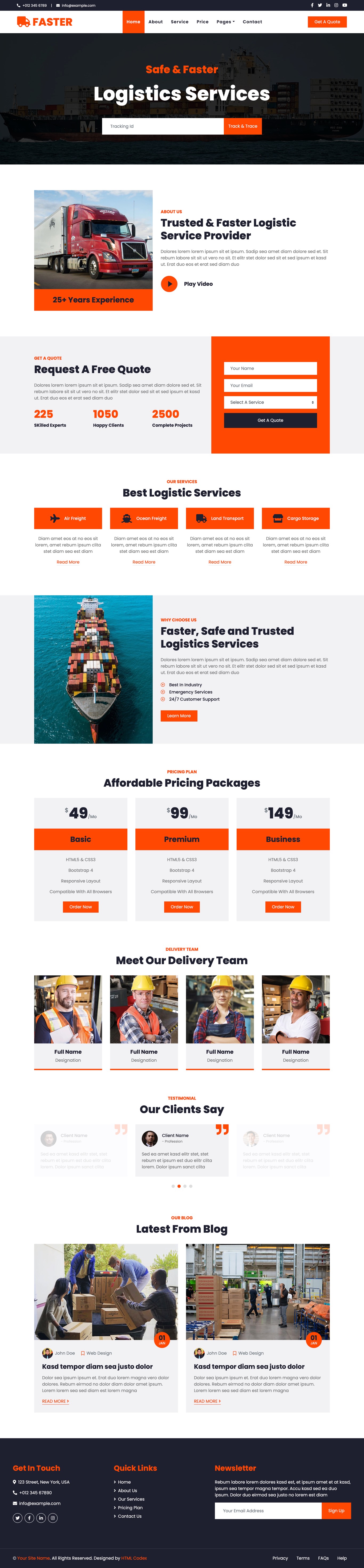 Faster Free HTML template