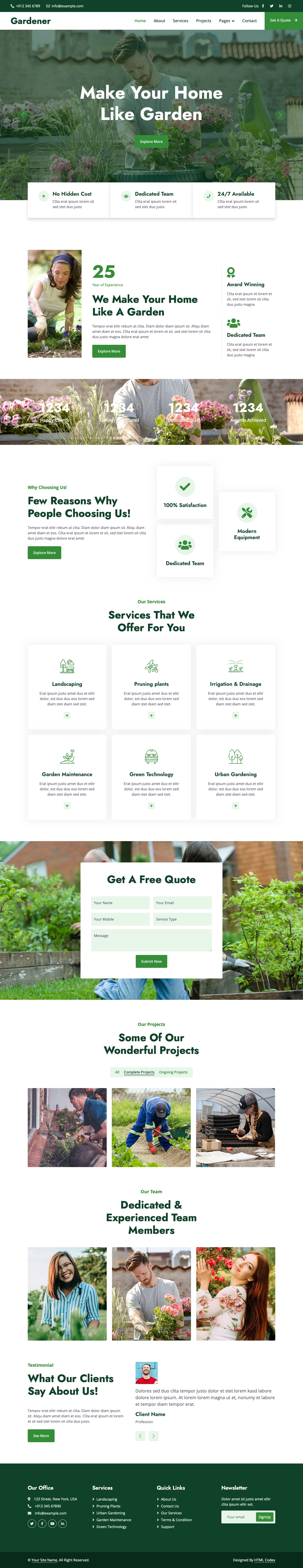 Gardener Free HTML template