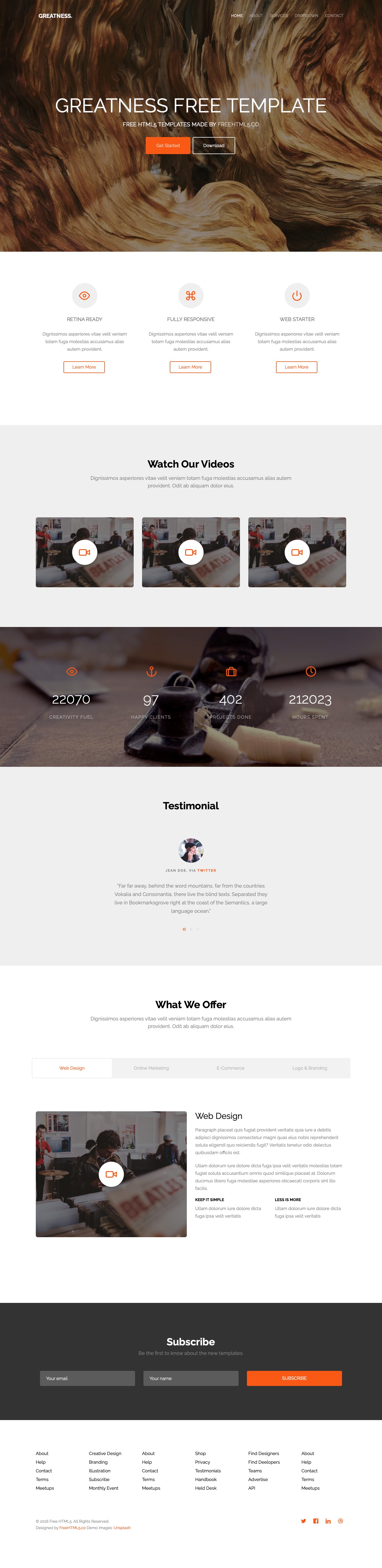 Greatness Free HTML template