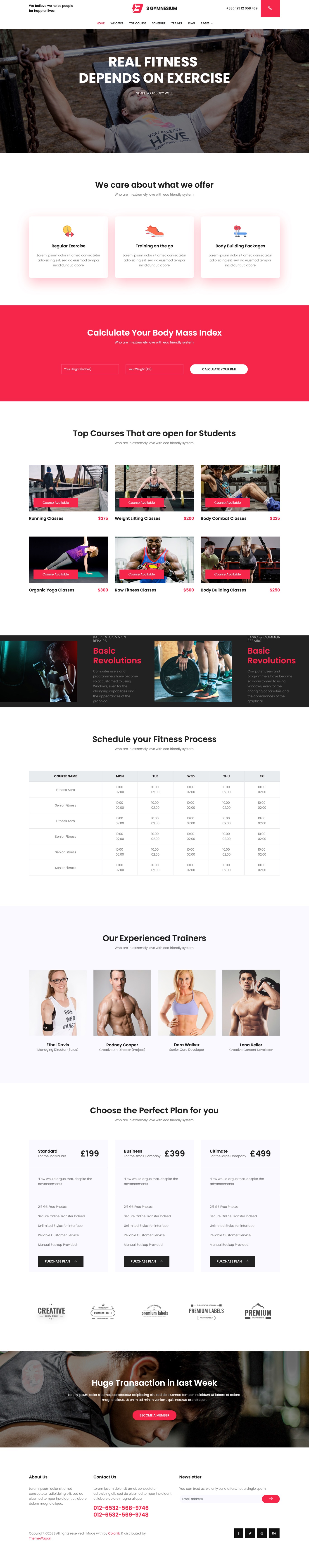 Gym Free HTML template