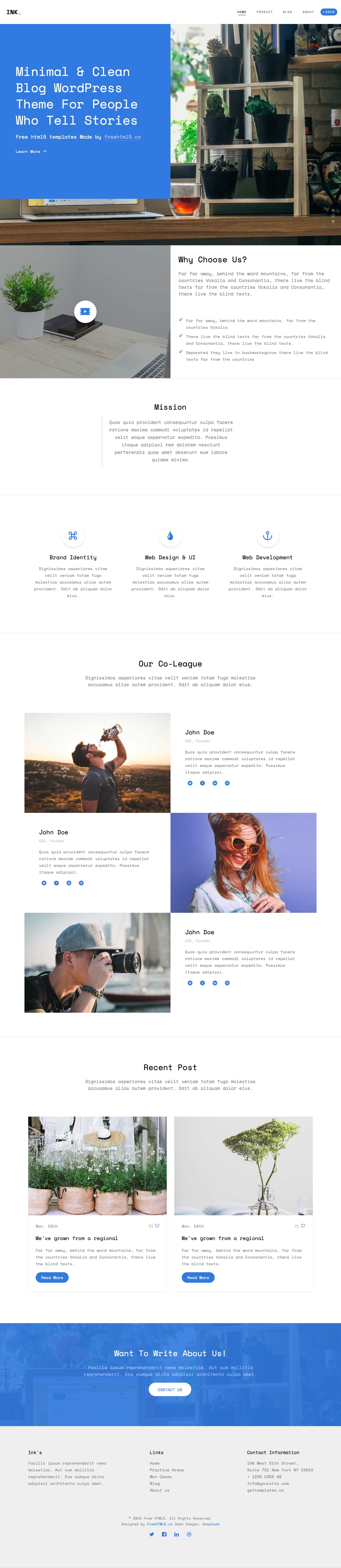 Ink Free HTML template
