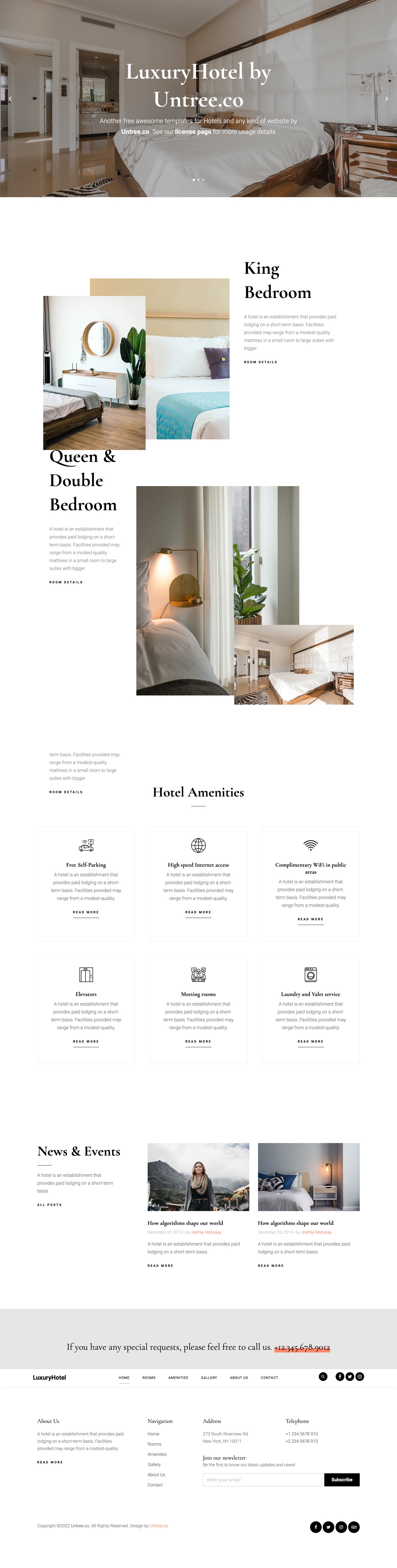 LuxuryHotel Free HTML template