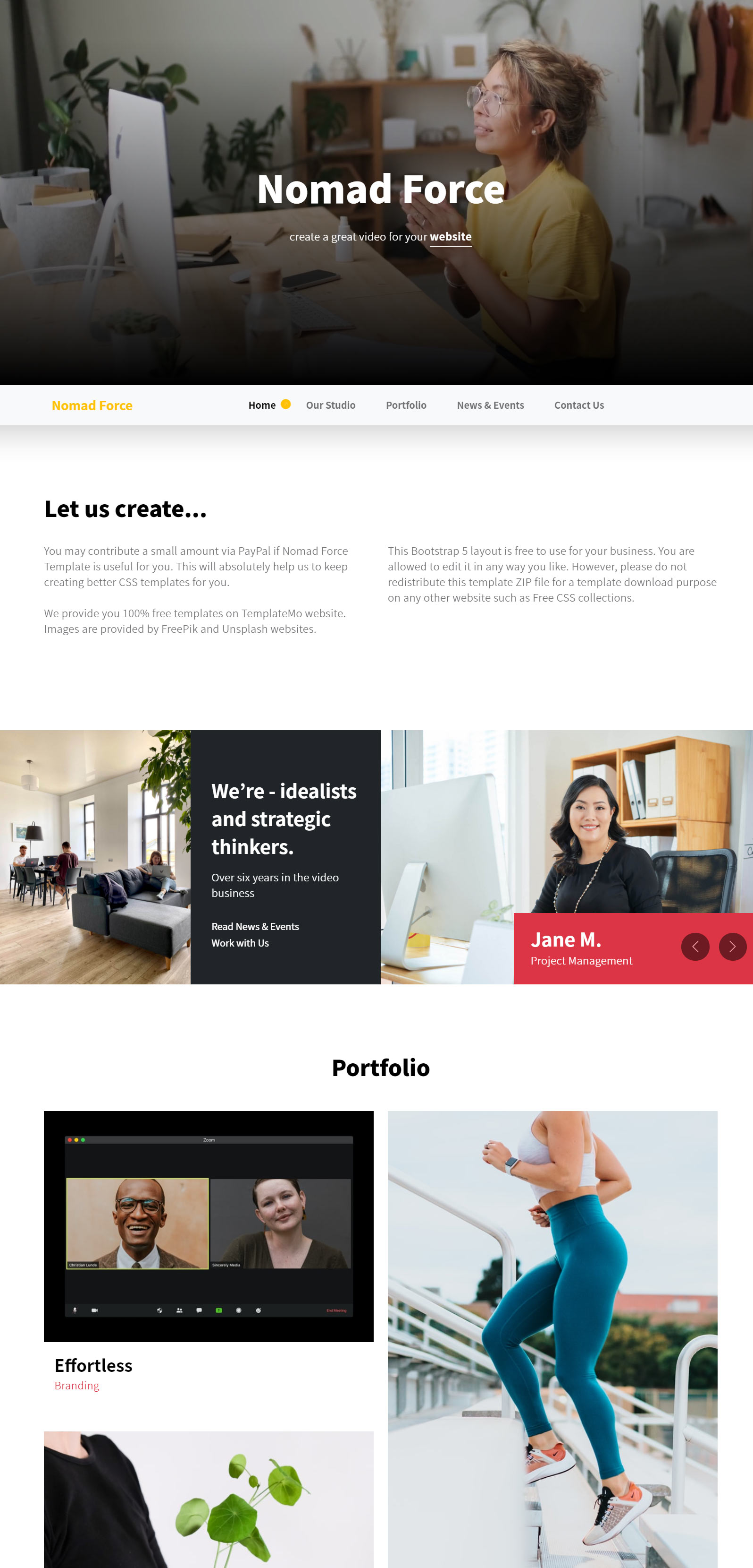 Nomad Force Free HTML template
