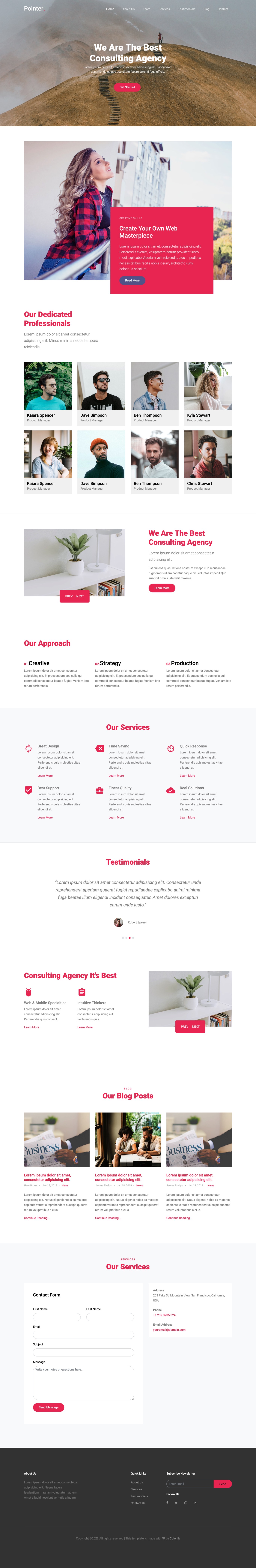 Pointer Free HTML template