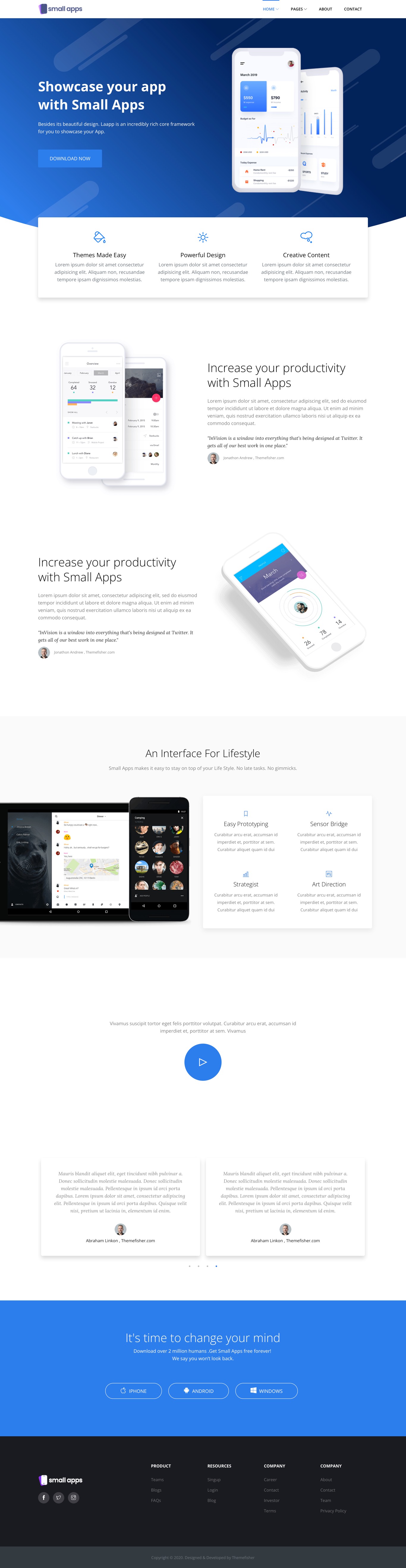 Small App Free HTML template