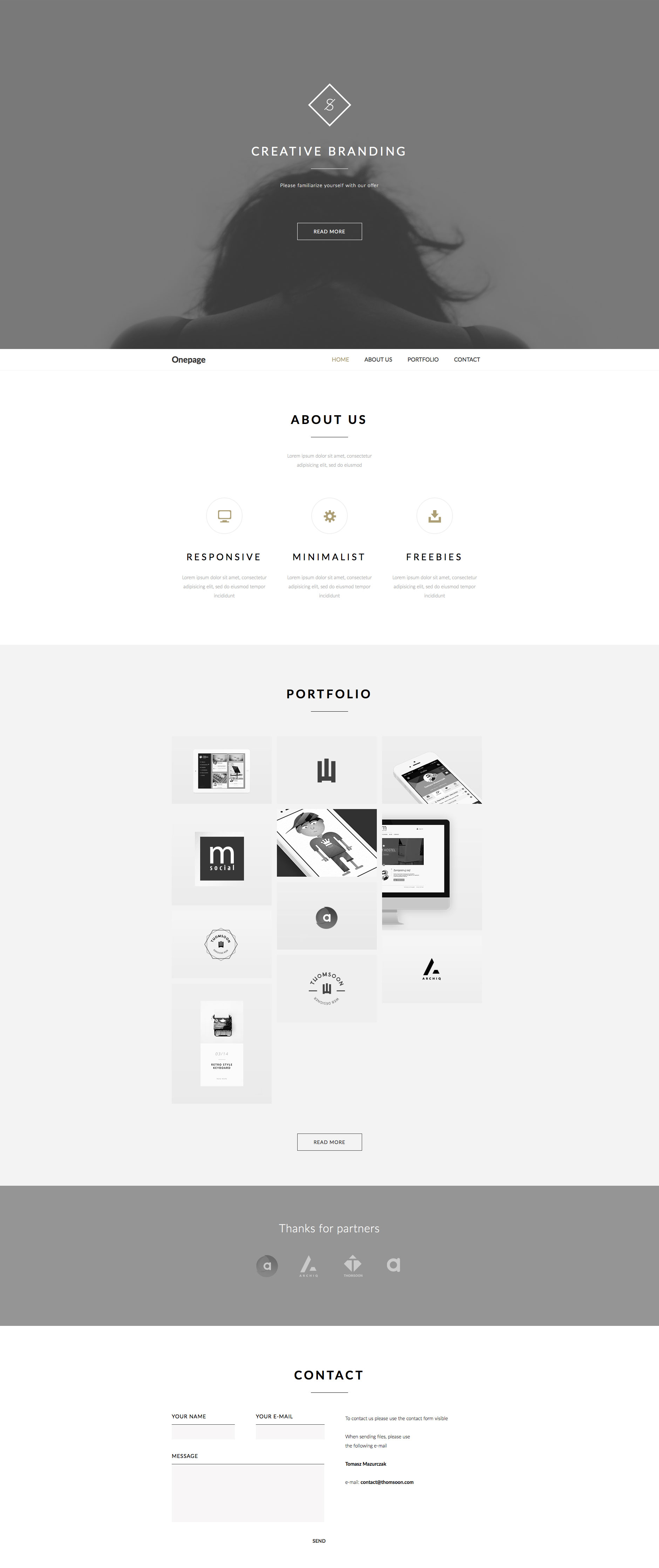 Thomsoon onepage Free HTML template
