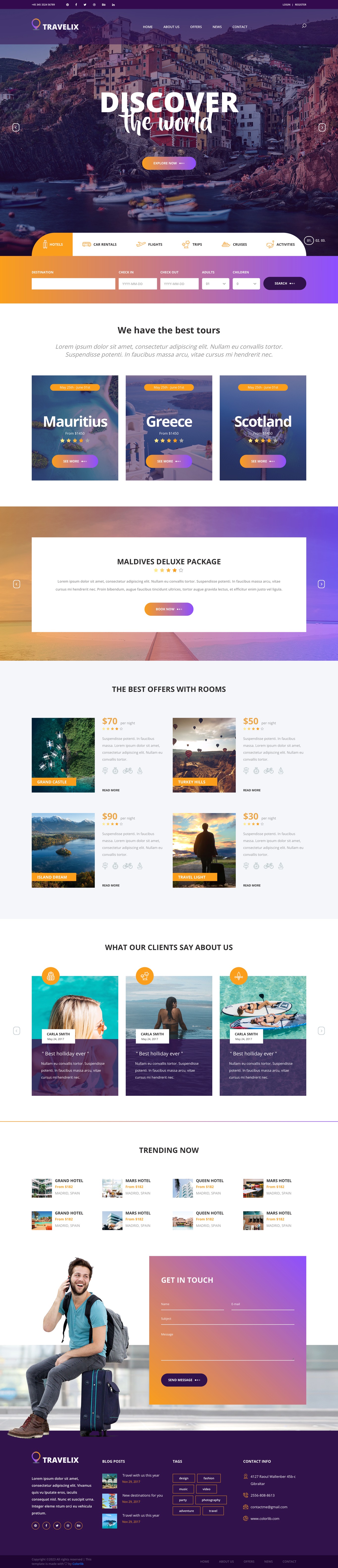 Travelix Free HTML template
