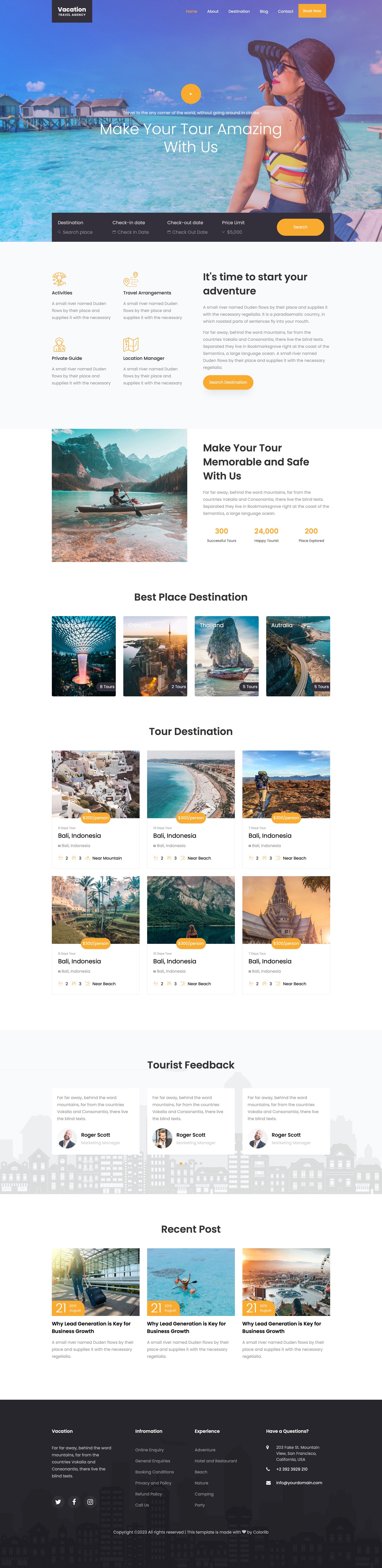 Vacation Free HTML template
