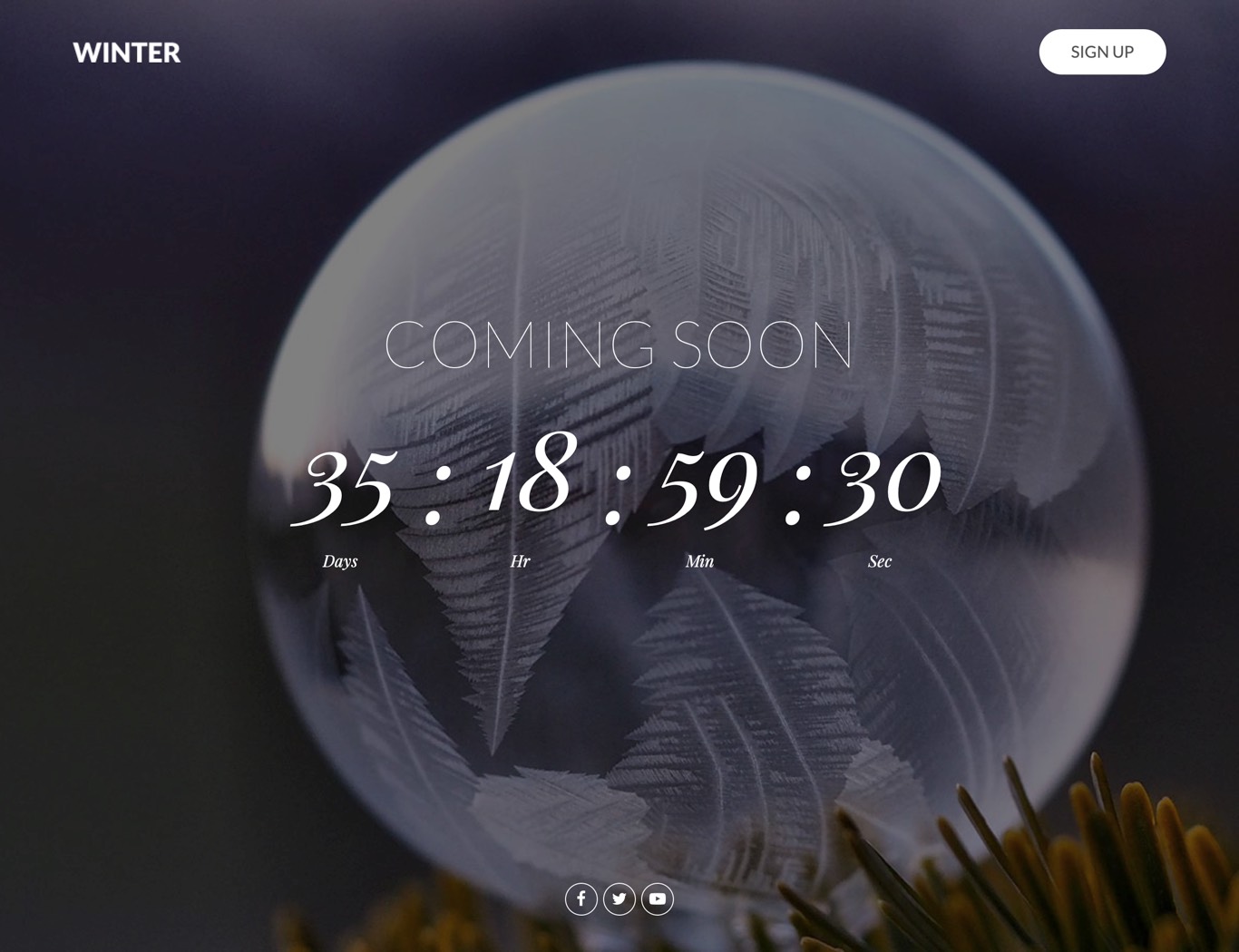 Winter - Free Coming Soon Website Template