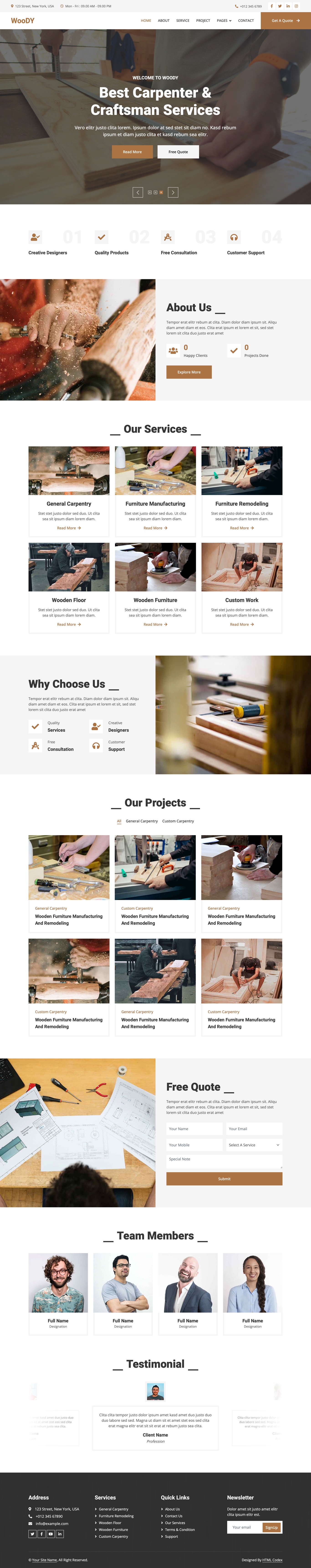Woody Free HTML template