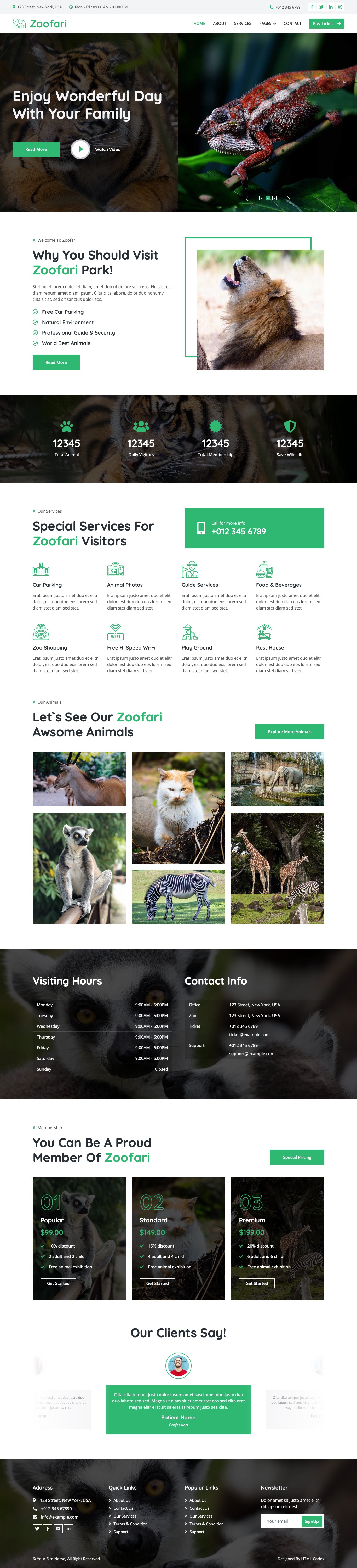 Zoofari Free HTML template