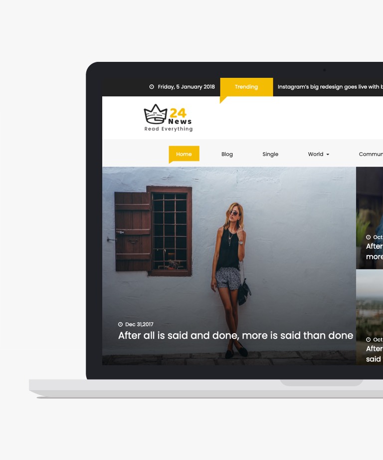 24 News Free Bootstrap Blog HTML template