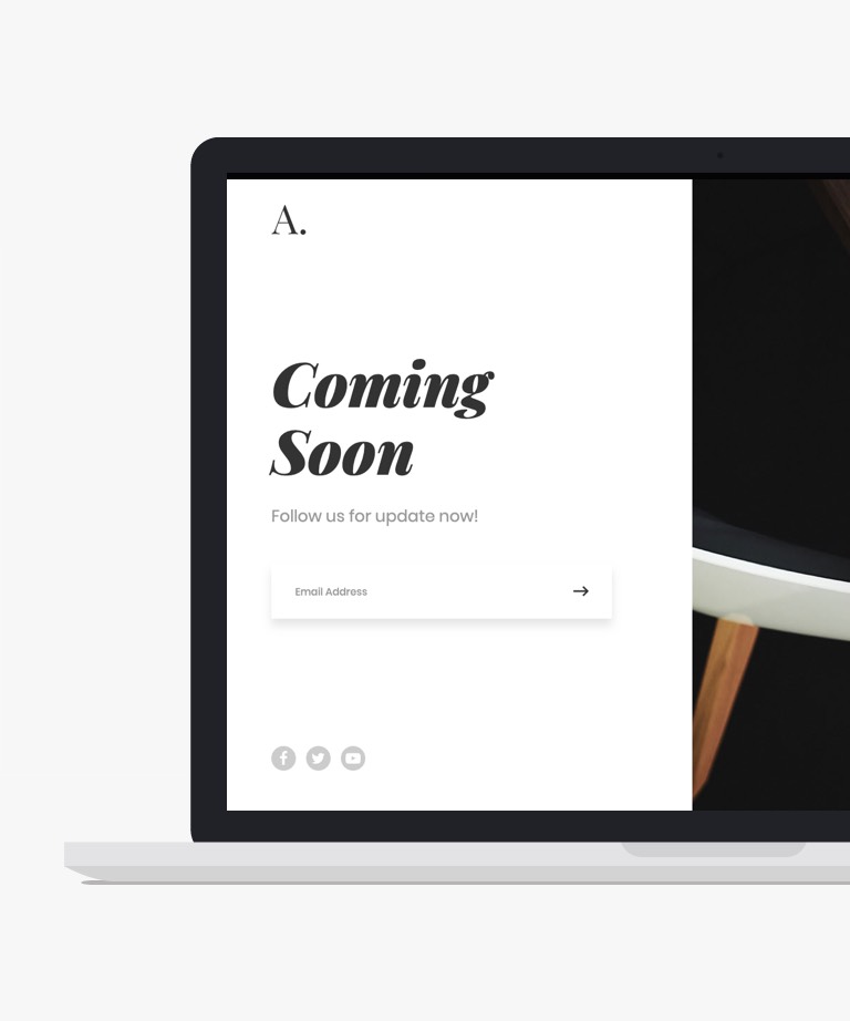A. - Free Bootstrap Coming Soon HTML template