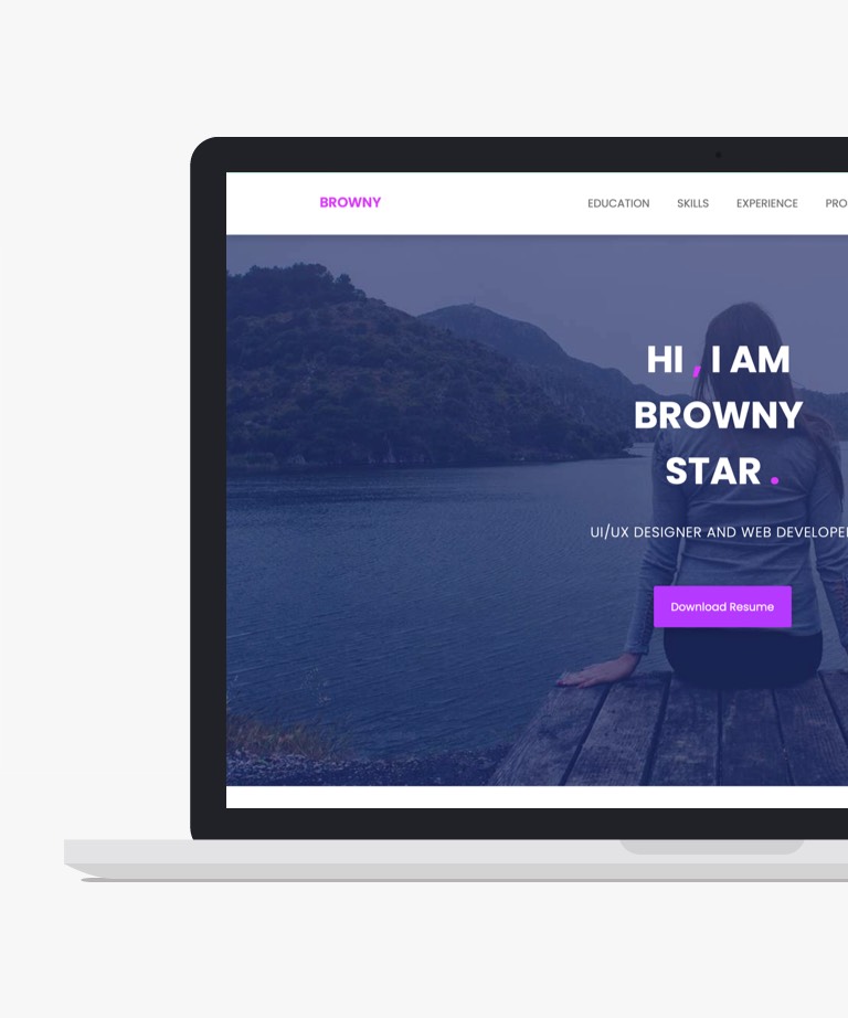 Browny - Free One Pager Resume Website Template