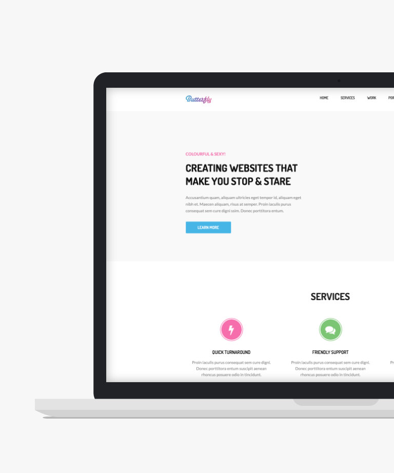 Butterfly Free responsive HTML5 Bootstrap landing page template