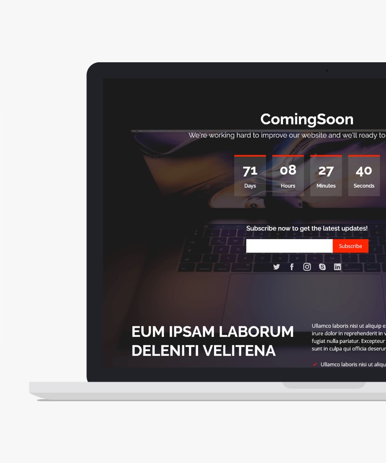 Coming Soon Free Bootstrap Coming Soon HTML template