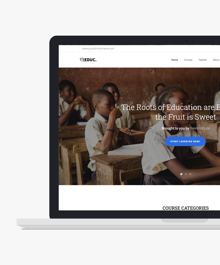 Educ. Free Bootstrap Education HTML template