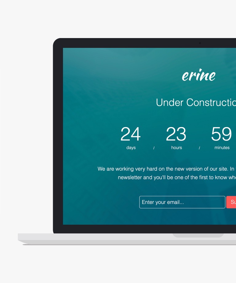 Ernie - Free Bootstrap Coming Soon HTML template