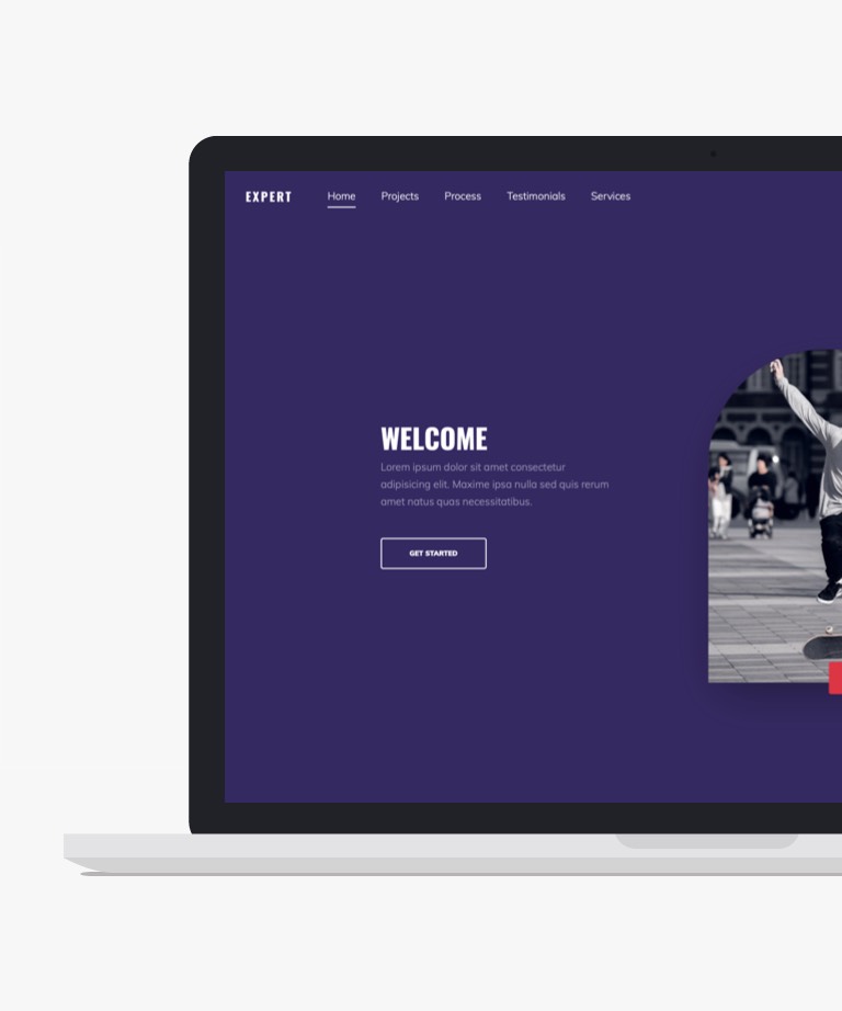 Expert - Free Bootstrap One Pager Agency Website Template