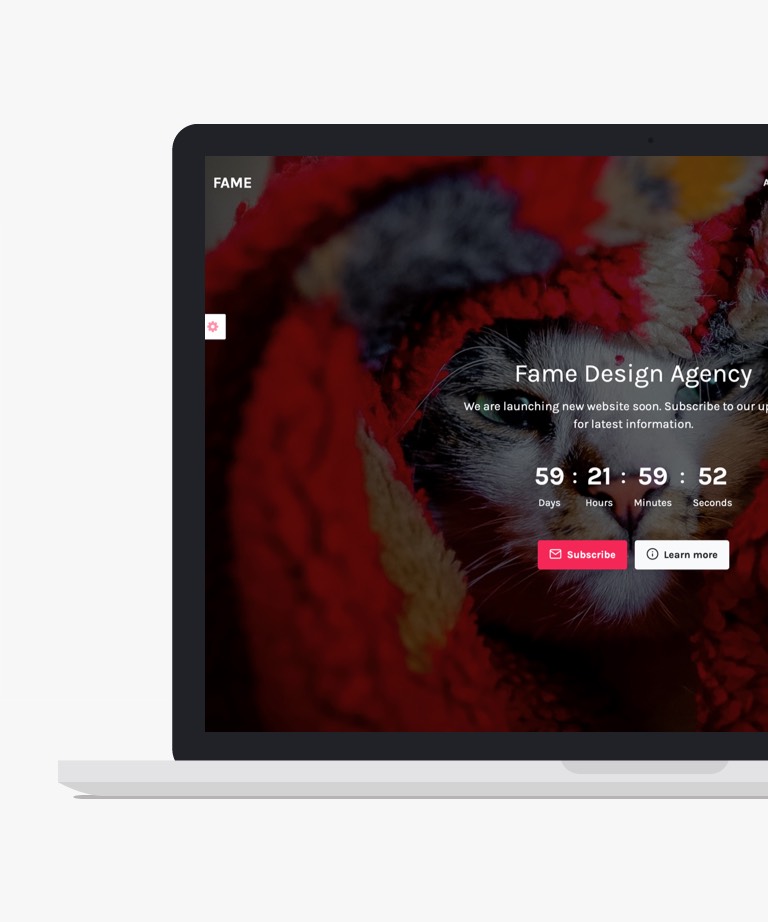 Fame - Free Bootstrap Coming Soon Website Template