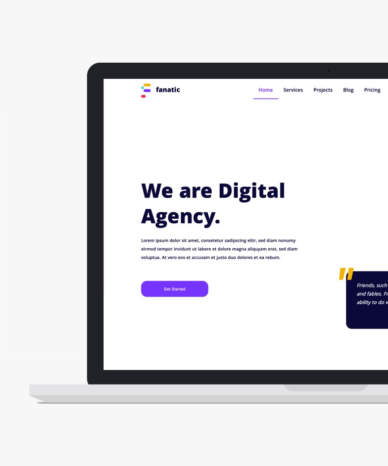 Fanatic - Free Clean One Pager React.js Agency template