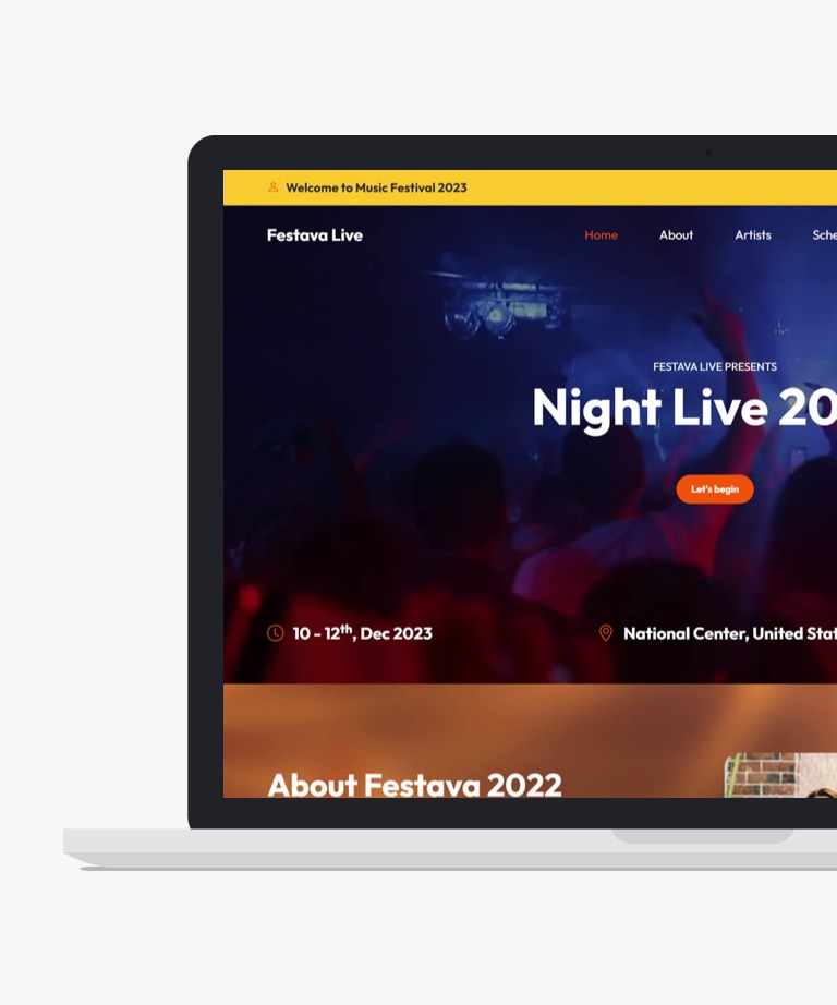 Festava Live - Free Bootstrap One Pager Website Template