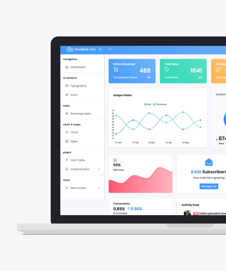 Gradient Able - Free Bootstrap Admin Dashboard Template
