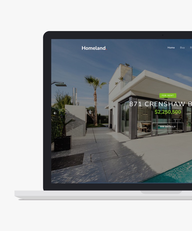 Homeland - Free Bootstrap Real Estate Business Website Template