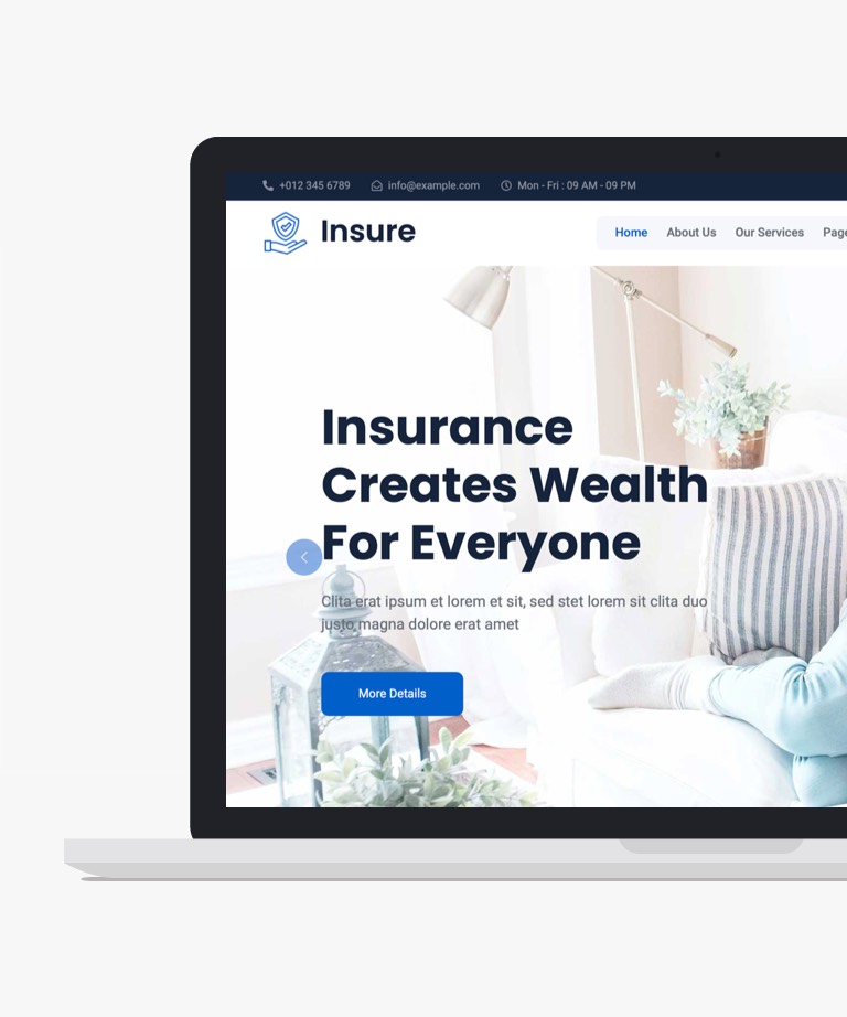 Insure - Free Clean Bootstrap Insurance Website Template