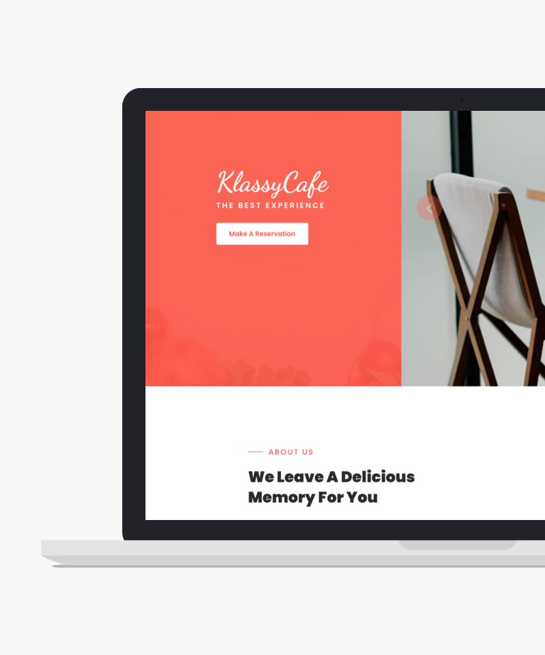 Klassy Cafe - Free Bootstrap One Pager Restaurant Website Template