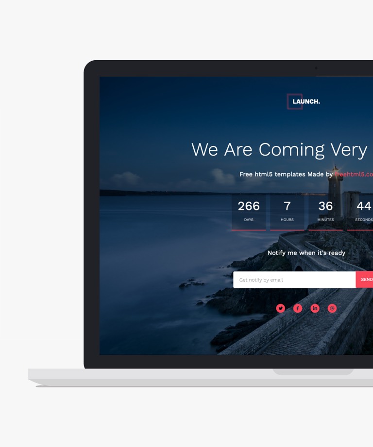 Launch - Free Bootstrap Coming Soon HTML template