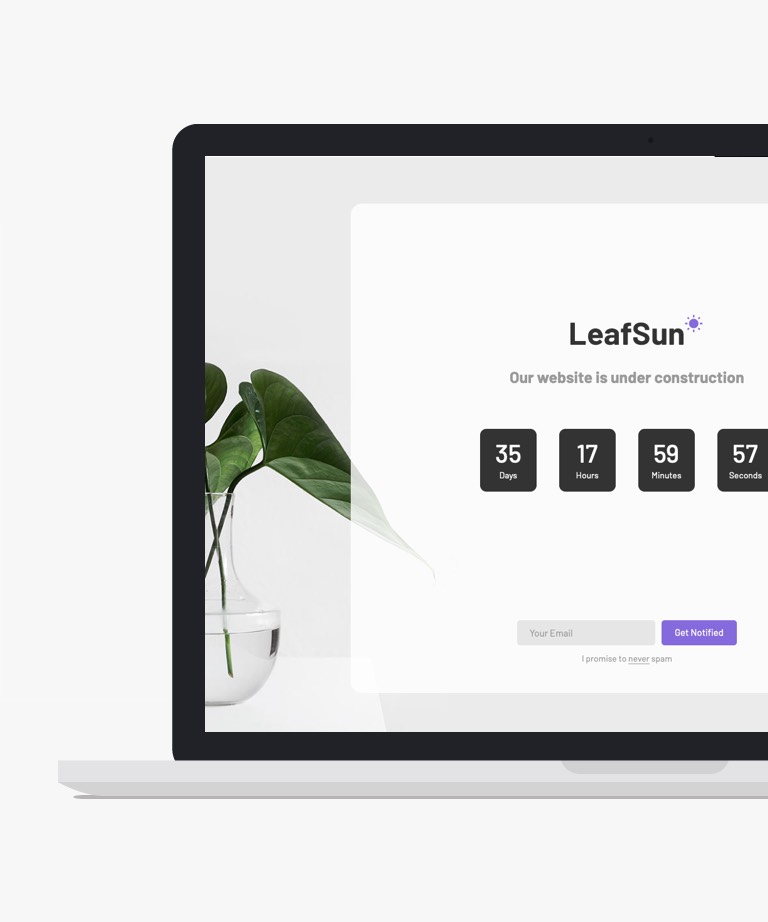 Leafsun - Free Bootstrap Coming Soon HTML template