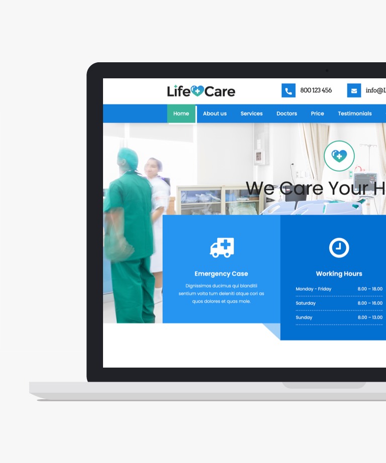 Life Care - Free Bootstrap Medical Website Template