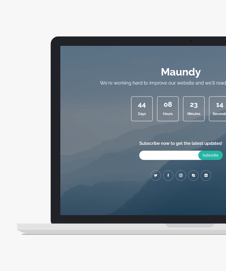 Maundy - Free Bootstrap Coming Soon HTML template