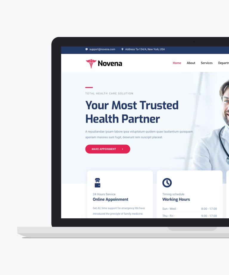 Novena - Free Bootstrap Healthcare Website Template