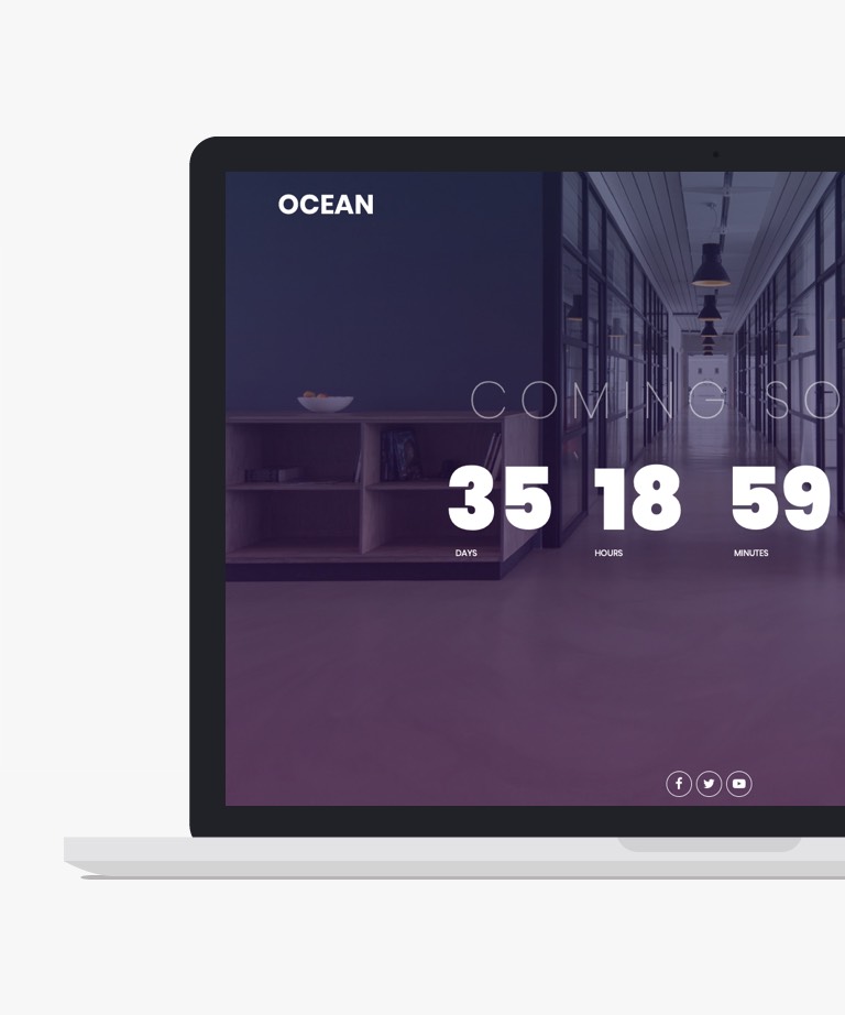 Ocean - Free Coming Soon HTML CSS template