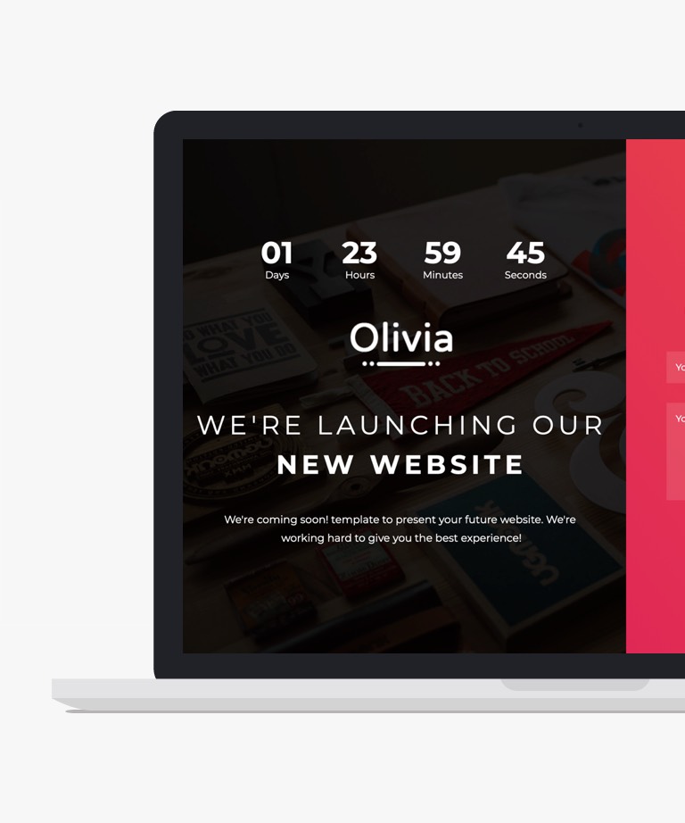 Olivia - Free Bootstrap Coming Soon HTML template