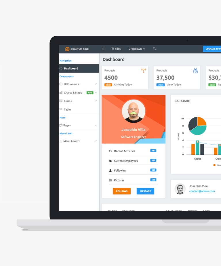 Quantum Able - Free Bootstrap Admin Dashboard Template