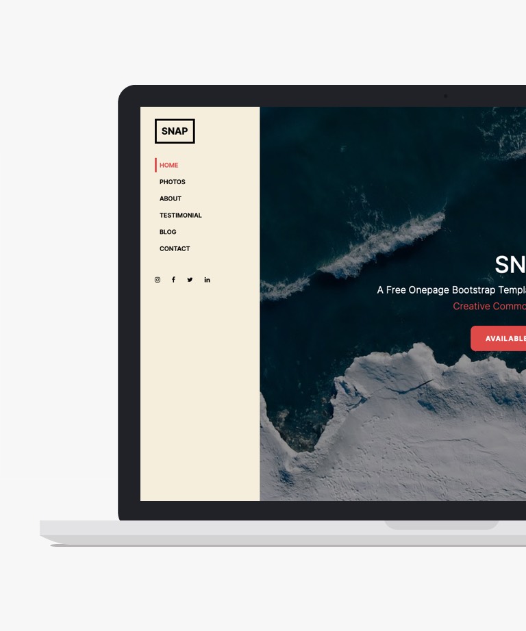 Snap - Free Bootstrap One page Photography Portfolio template