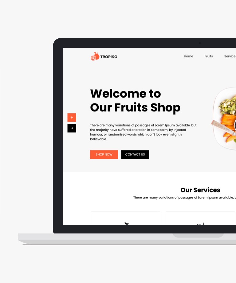 Tropiko - Free Bootstrap Shopping Website Template