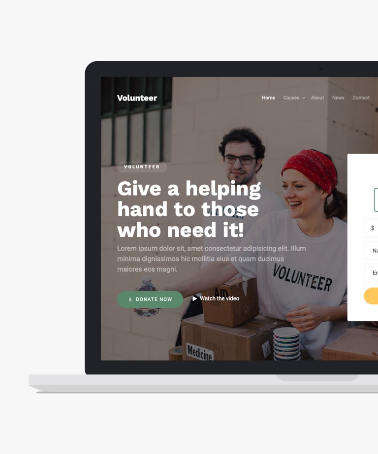 Volunteer - Free Bootstrap Charity HTML CSS template