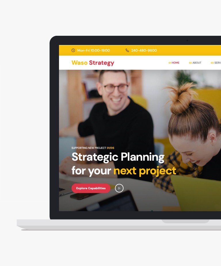 Waso Strategy - Free Bootstrap Business Template
