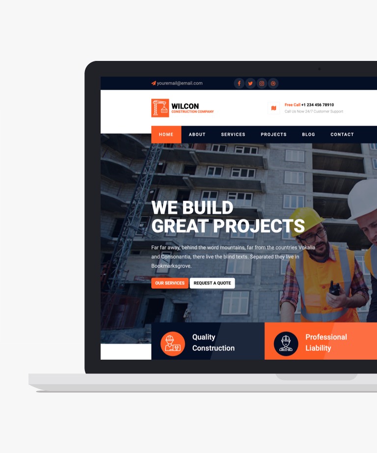Wilcon - Free Bootstrap Construction Business Website Template