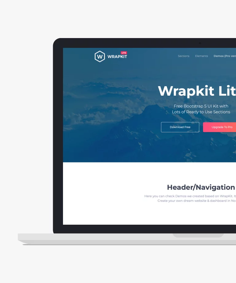 WrapKit Lite - Free Bootstrap HTML UI Kit